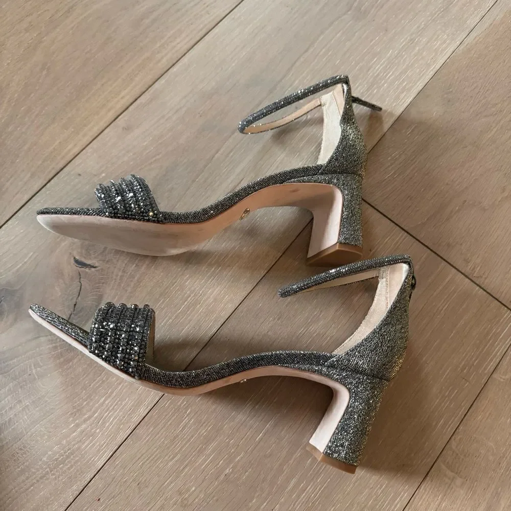 Badgley Mischka Brand Kameryn Open-Toe Block Heel 8 1/2
